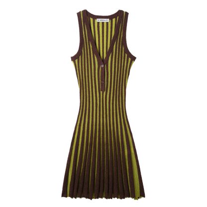 European And American Style Fashion Sexy Hot Girl Striped Knitted Dress - Image 6