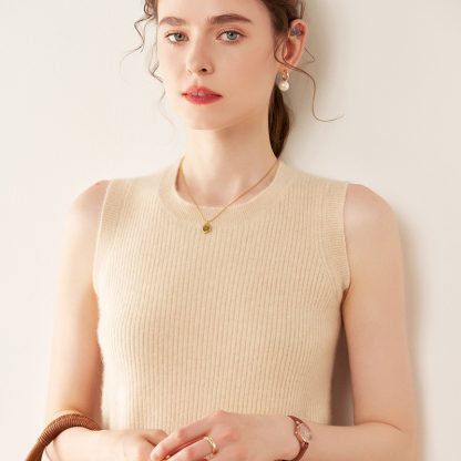 Solid Color Cashmere Knitted Sling For Women Spring And Summer - Image 2