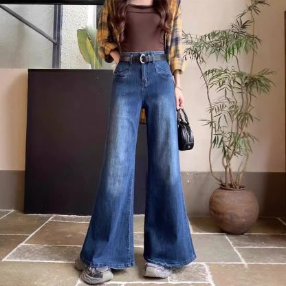 Women's Autumn New High Waist Slimming And Straight Wide Leg Mop Pants - Image 2