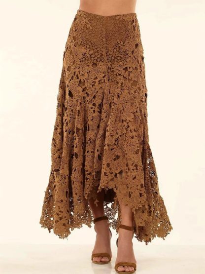 Women's Hollow Vacation Style Lace Beach Skirt - Image 5
