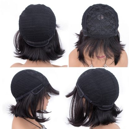 Human Hair Bob Wig Headgear Woven Top Heart Is Natural And Realistic - Image 2