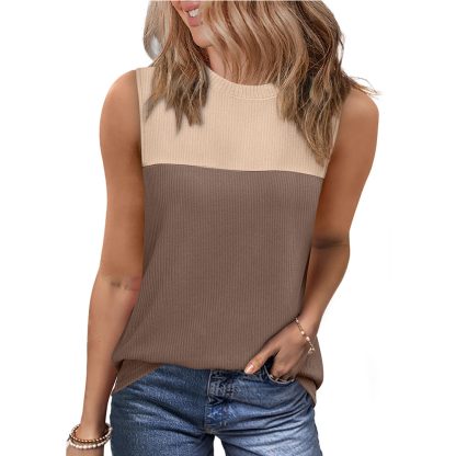 Round Neck Multicolor Sleeveless Top For Short Sleeve Vest Women - Image 10