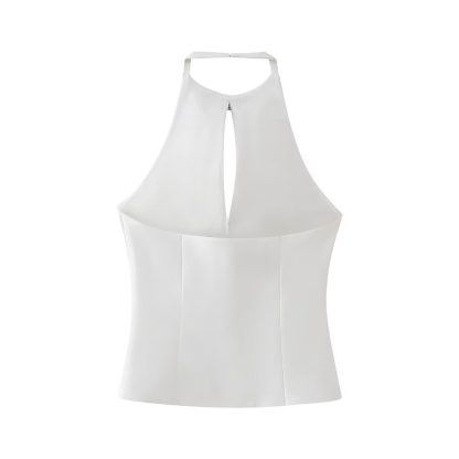 Bowknot Decoration Hanging Collar Top - Image 8