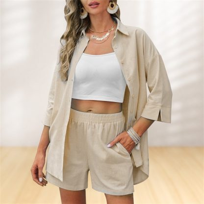 Women's Casual Loose Short Sleeves Shorts Suit - Image 7