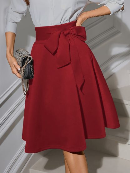 Elastic Knitted High Waist Strap Retro Skirt - Image 7