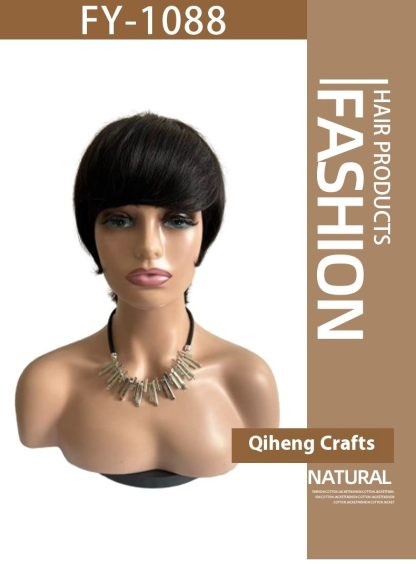 Short Straight Wig Women's Short Hair Head Cover Real Human Hair - Image 7