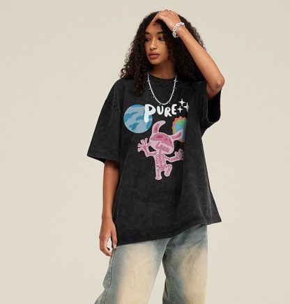 Washed Old Children Hip-hop Short Sleeve - Image 3
