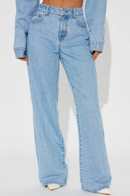 Straight Slimming Trousers Love Pocket High Waist Loose Jeans - Image 6