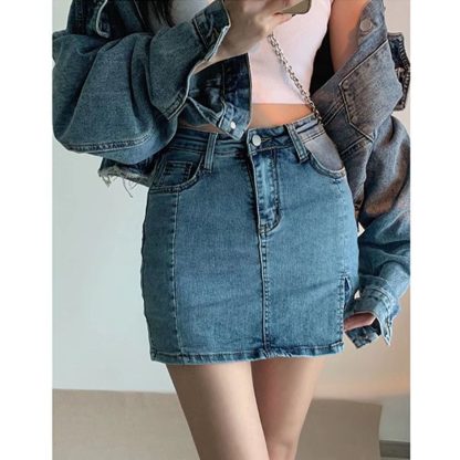 Black Denim Skirt For Women Spring - Image 7