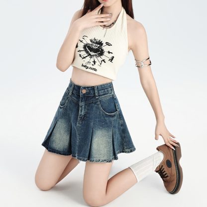 All-matching Vintage Denim Skirt Women's High Waist - Image 2