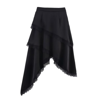 Spring And Summer Solid Color Multi-layer Irregular Lace Edge Tiered Skirt - Image 6