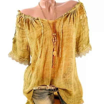 Ladies' Lace Short-sleeved Top - Image 3