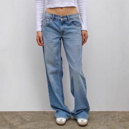 Retro Street Leopard Print XINGX Patchwork Stitching Straight Jeans - Image 2