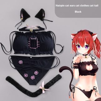 Embroidered Bra Cat Cos Underwear Suit