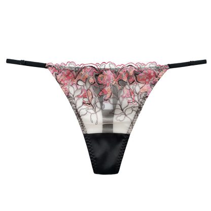 Silk Low Waist Sheer Lace Panties - Image 3
