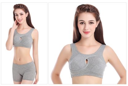 Cotton Anti-expansion Anti-Sag Gathering Adjustment Sports Bra - Image 5