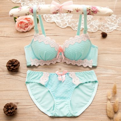 New Style Lace-Rim Sexy Bra, Comfortable Gathering Bra, Adjustable Panty Underwear Set - Image 2