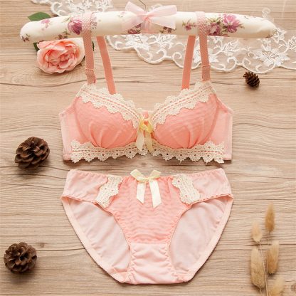 New Style Lace-Rim Sexy Bra, Comfortable Gathering Bra, Adjustable Panty Underwear Set - Image 3
