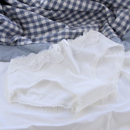 Vintage Lace Trim Gray Black Ladies Panties Cotton Cute Cotton Crotch Ladies Panties - Image 3