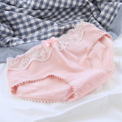 Vintage Lace Trim Gray Black Ladies Panties Cotton Cute Cotton Crotch Ladies Panties - Image 6