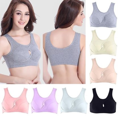 Cotton Anti-expansion Anti-Sag Gathering Adjustment Sports Bra - Image 9