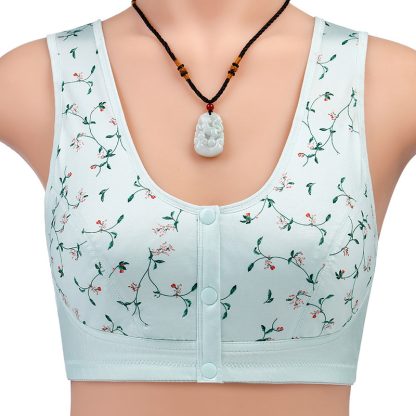 Women's Ice Silk Front Row Buttons Tank Top Bra - Image 2