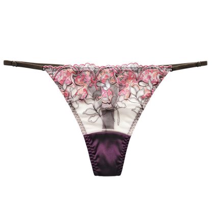 Silk Low Waist Sheer Lace Panties - Image 2