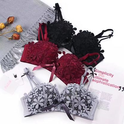 Lace embroidered brassiere bra - Image 2