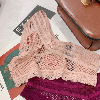 Hollow fishnet mesh lace panties - Image 2