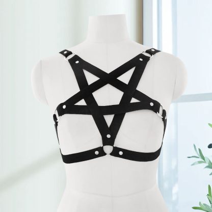 Bar Performance Costume Goth Bra Elastic Strap Body Chain Drawstring