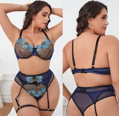 Women's Embroidered Steel Bra Garter Lace Suit - Image 2