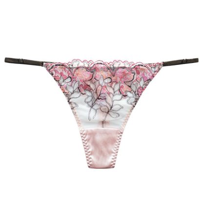 Silk Low Waist Sheer Lace Panties - Image 5