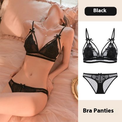 Thin Bra French Pure Lace Without Steel Ring Suit - Image 9