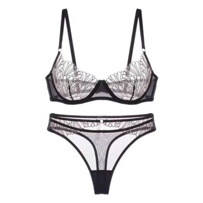 Sexy Underwear Shell Embroidery Bra Set - Image 5