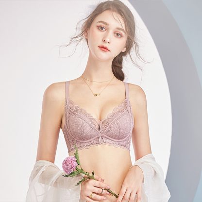 Women's Small Chest Thickening Bra Without Steel Ring Adjustable Type 3 4 Wen Bra - Image 6