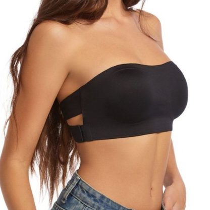 Women's Strapless Cross Side Buckle Non-slip Band Ice Ribbon Chest Pad - Image 6