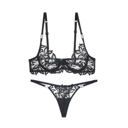 Sexy Embroidery Lace Bra Panties Set - Image 5