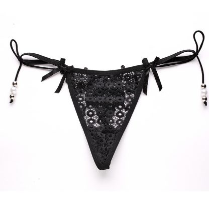 Large Size Beautiful Buttocks Panties Women Pearl Transparent Temptation Adjustable Thong - Image 7