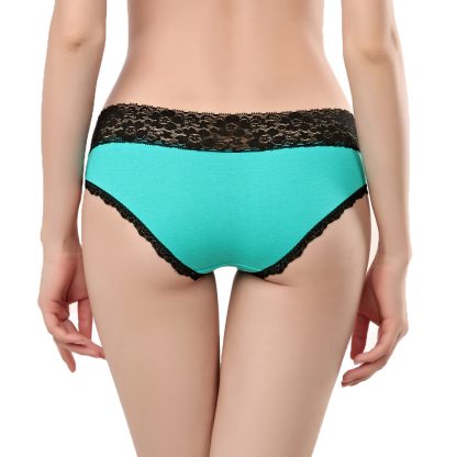 Ladies Cotton Lace Trim Panties - Image 4
