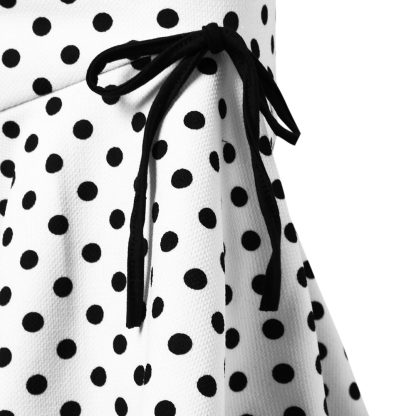 Button Lace-up Polka Dots Half Body Slim-fit Fishtail Skirt - Image 6
