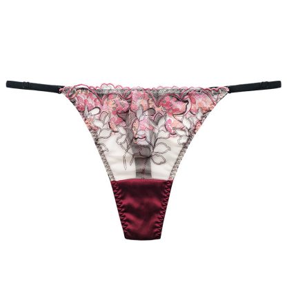 Silk Low Waist Sheer Lace Panties - Image 6