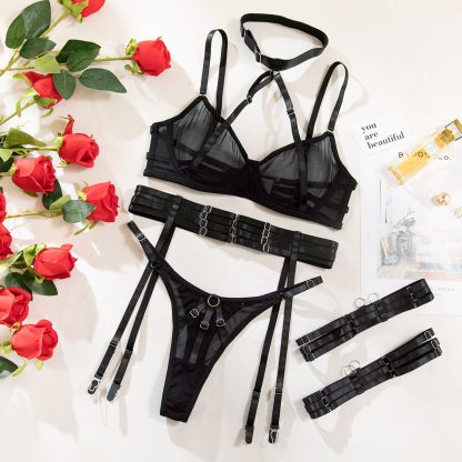 See-through Halter Bra Four-piece Set For Women - Image 6