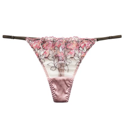 Silk Low Waist Sheer Lace Panties - Image 4