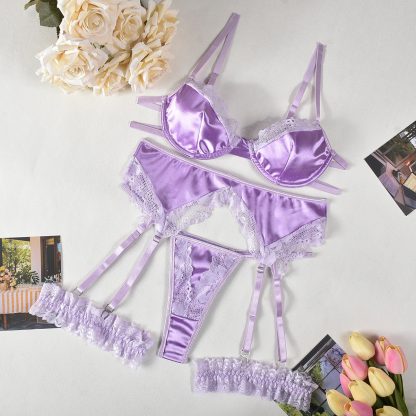 Lace Satin Bra Garter Match Sets - Image 7