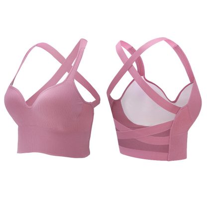 Sports Underwear Women's Summer Shockproof High Strength One-piece Vest Running Yoga Fitness Fixed Cup Bra - Image 7