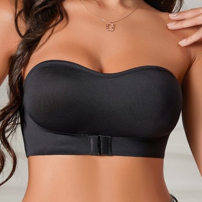 Sexy Thin Cup Push Up Seamless Front Buckle Chest Wrap Strapless Bra - Image 2