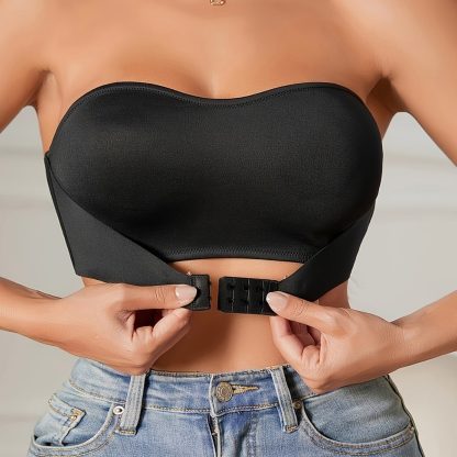 Sexy Thin Cup Push Up Seamless Front Buckle Chest Wrap Strapless Bra - Image 8