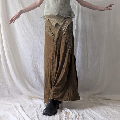 Retro Irregular Patchwork Stitching Long Fish Tail Split Skirt - Image 3