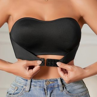 Sexy Thin Cup Push Up Seamless Front Buckle Chest Wrap Strapless Bra