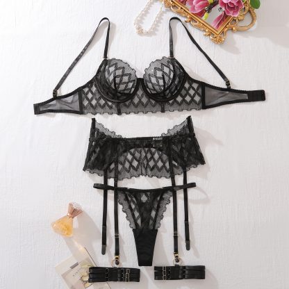 Lace Bra Set Mesh See-through - Image 6